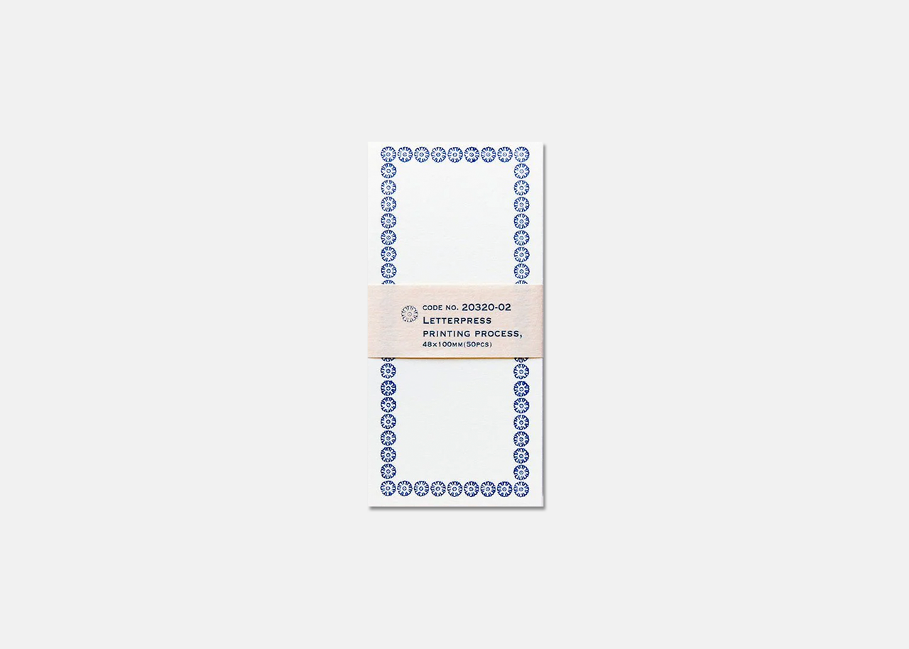 Letter Press Memo Cards | Blue