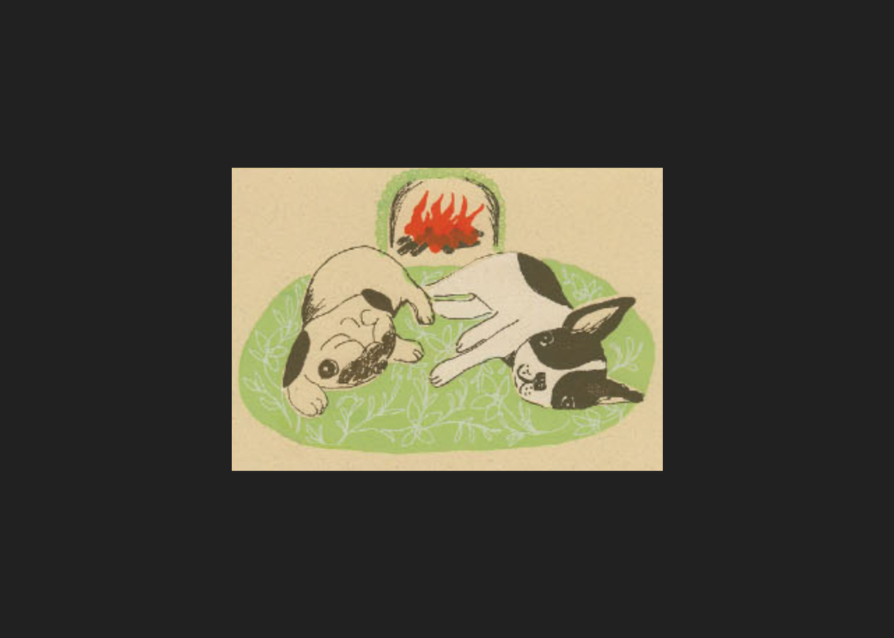 Dogs by the Fireplace