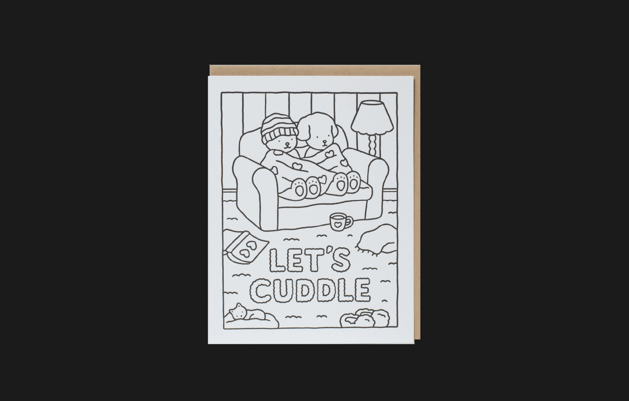 Let's Cuddle Coloring Card