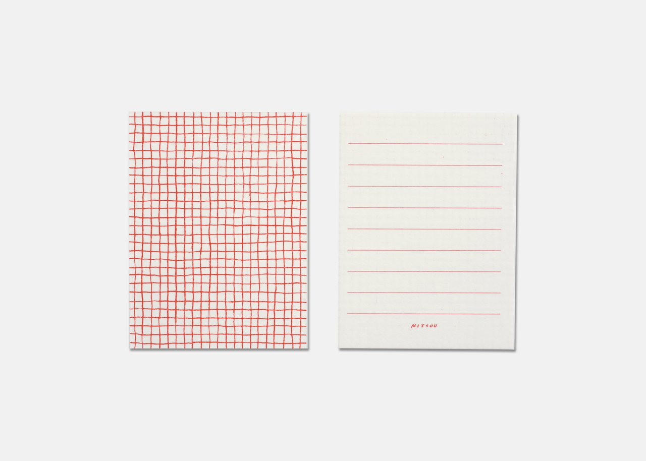 Letterpress Card Set of 20 | Red Check
