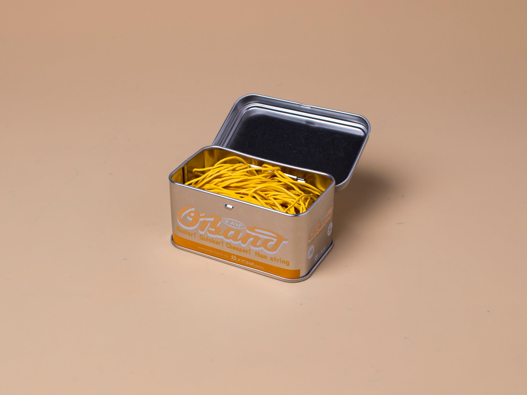 Rubber bands in a Tin