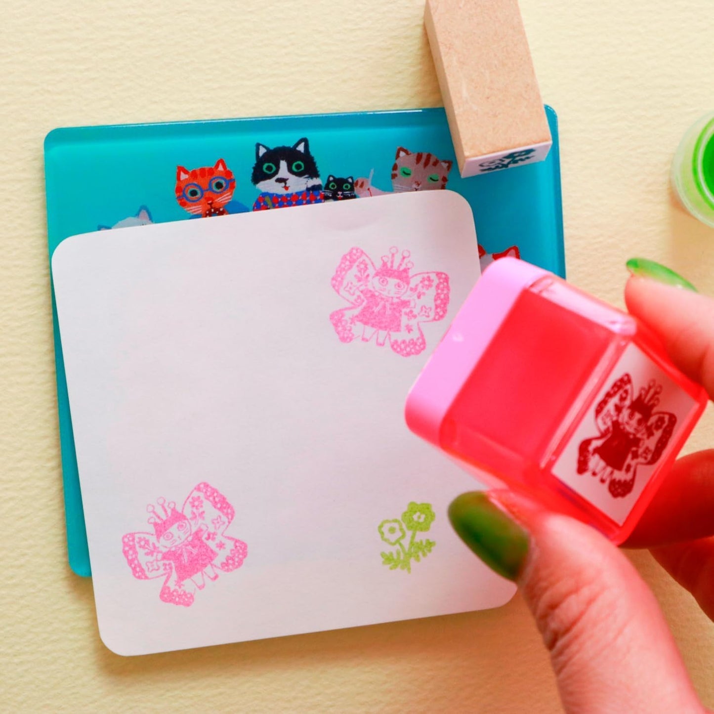 Sanby x Yumi Kitagishi Rubber Stamp | Cat Fairy