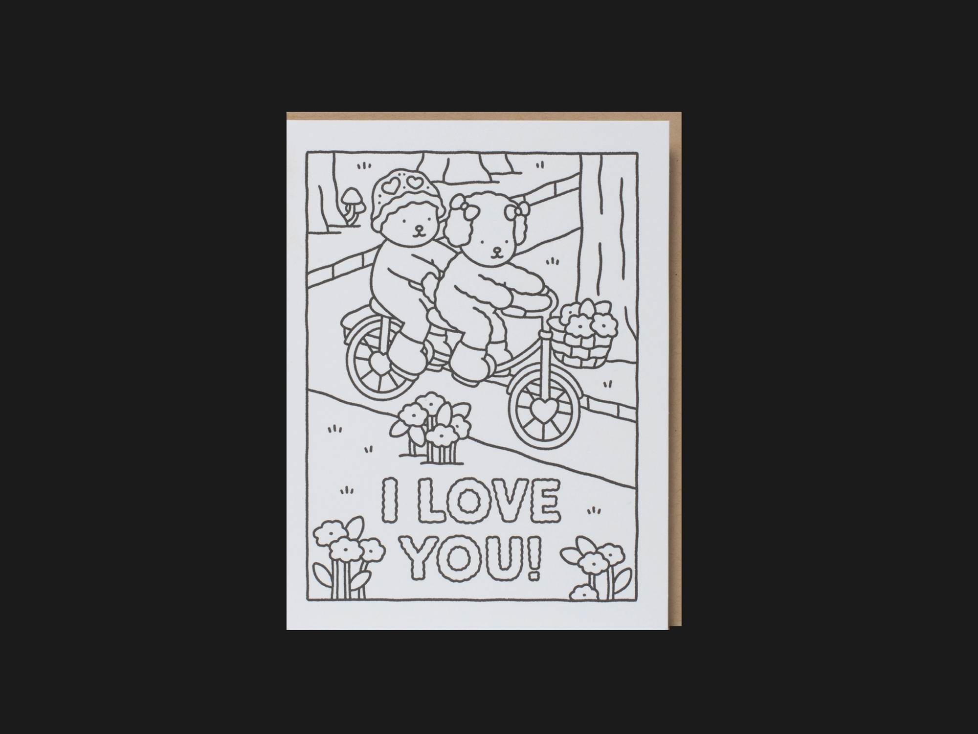 Love You Bike Ride Coloring Card