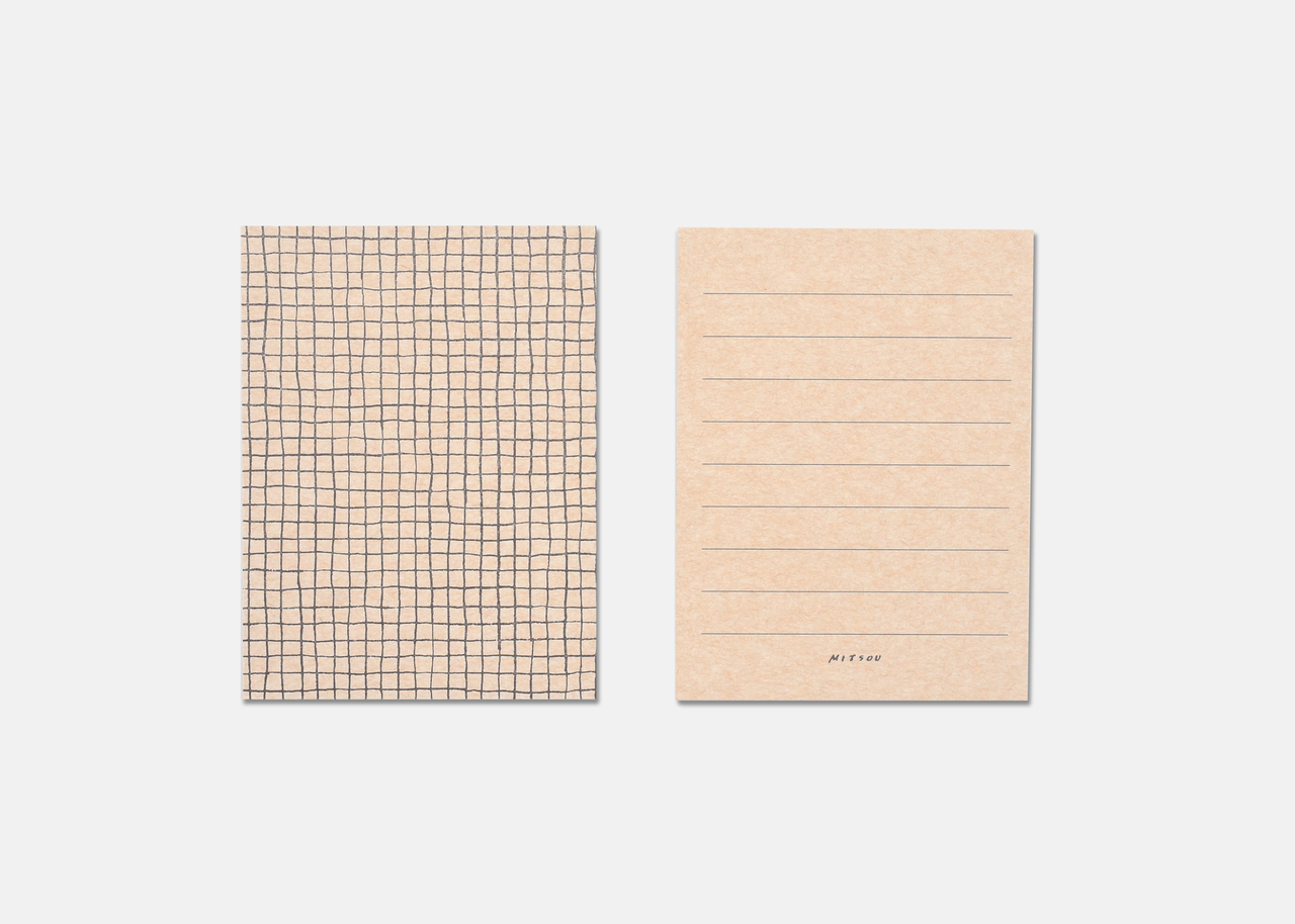 Letterpress Card Set of 20 | Black Check