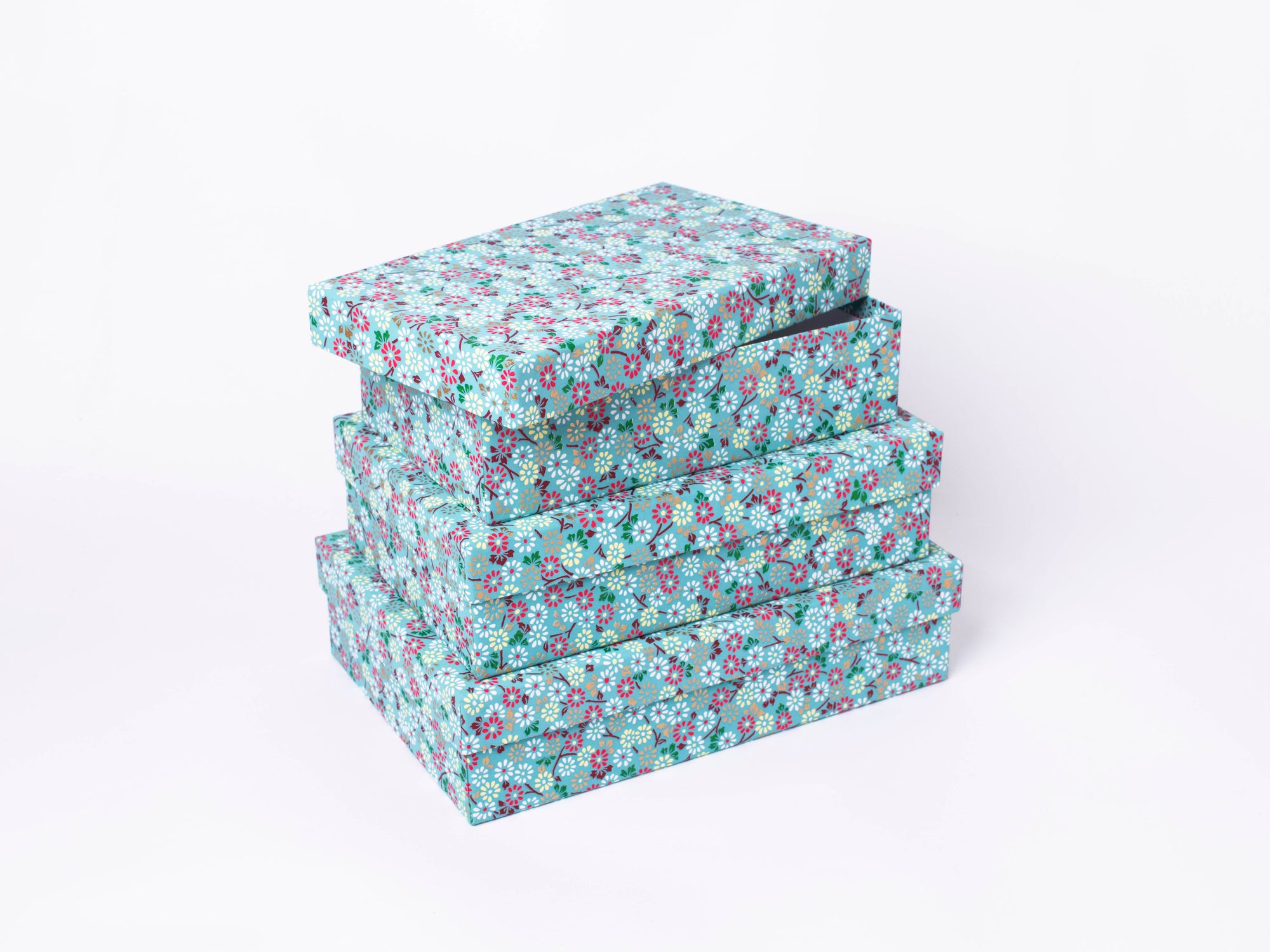 Chiyogami Boxes | Blue Flowers