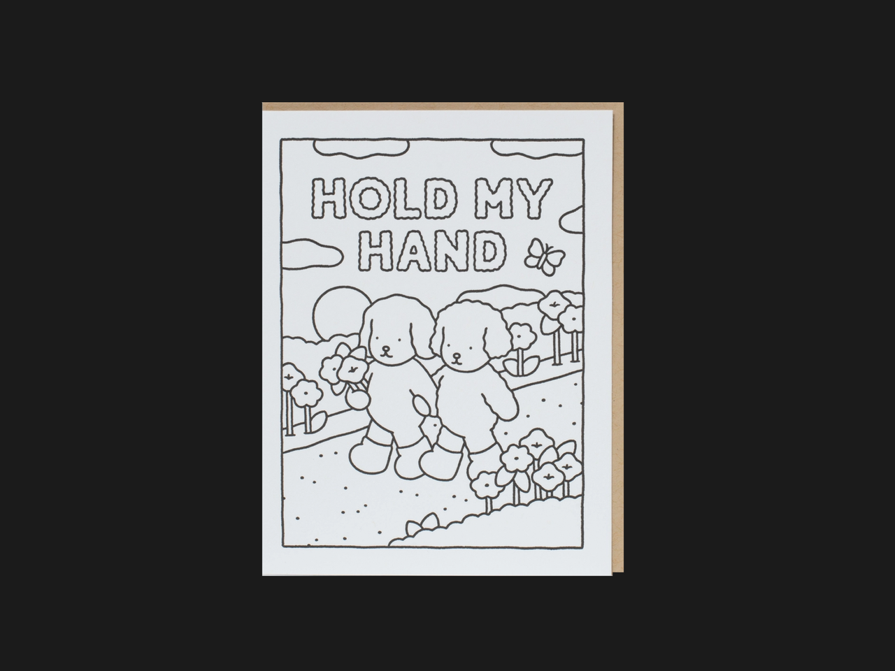 Holding Hands Coloring Card