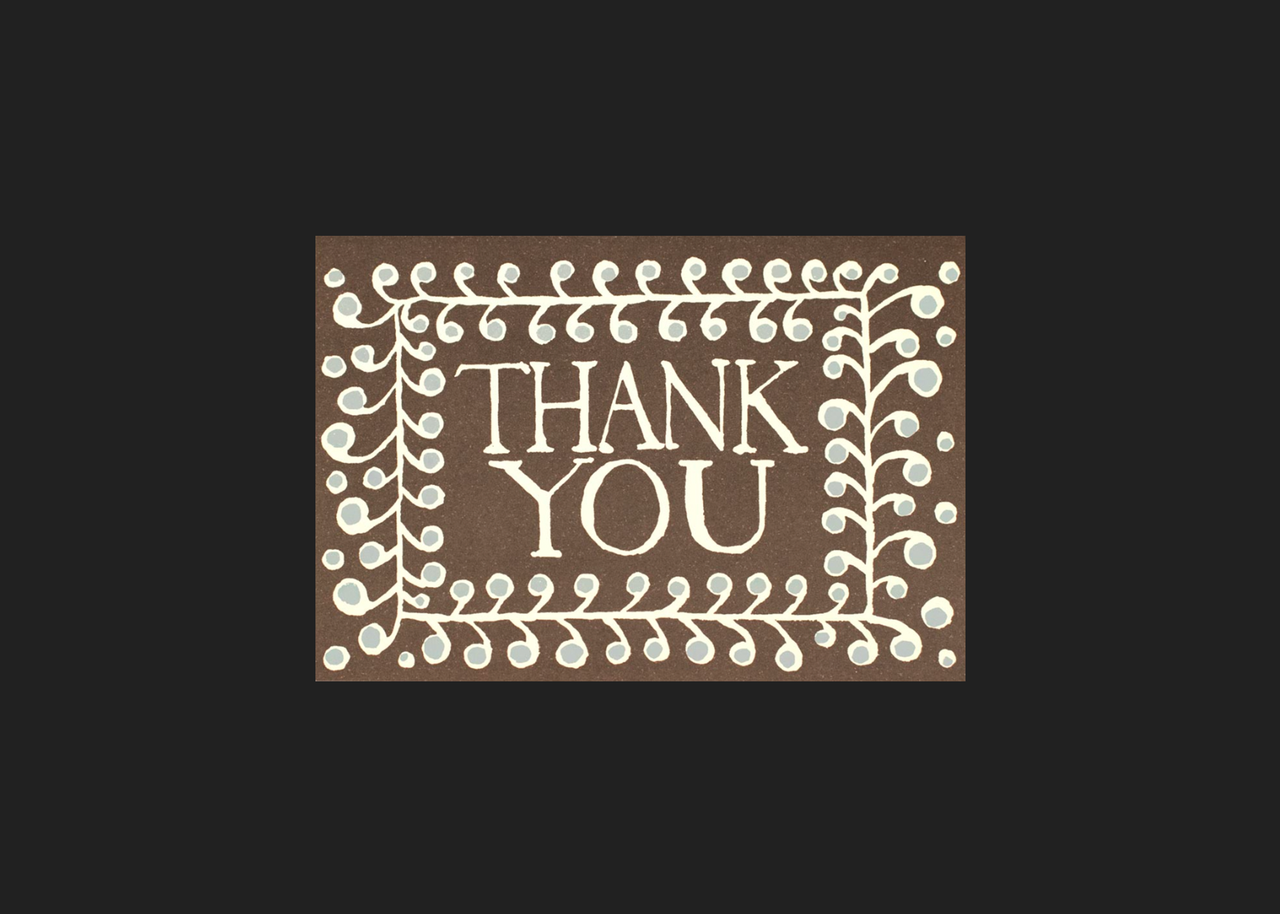 Thank You Patterned Cards | Coffee and Sky Blue | 10 Pack