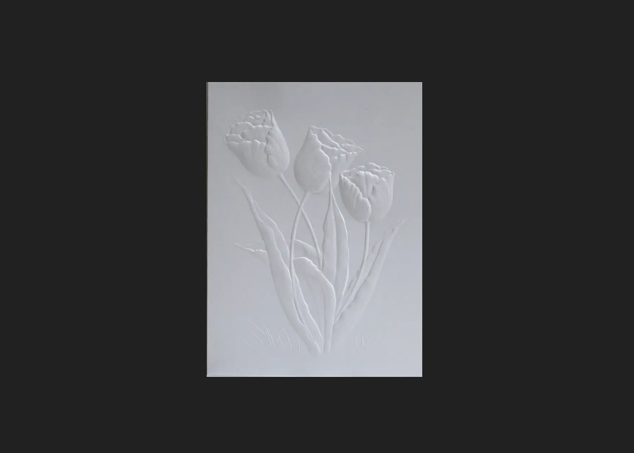 Embossed Three Tulips
