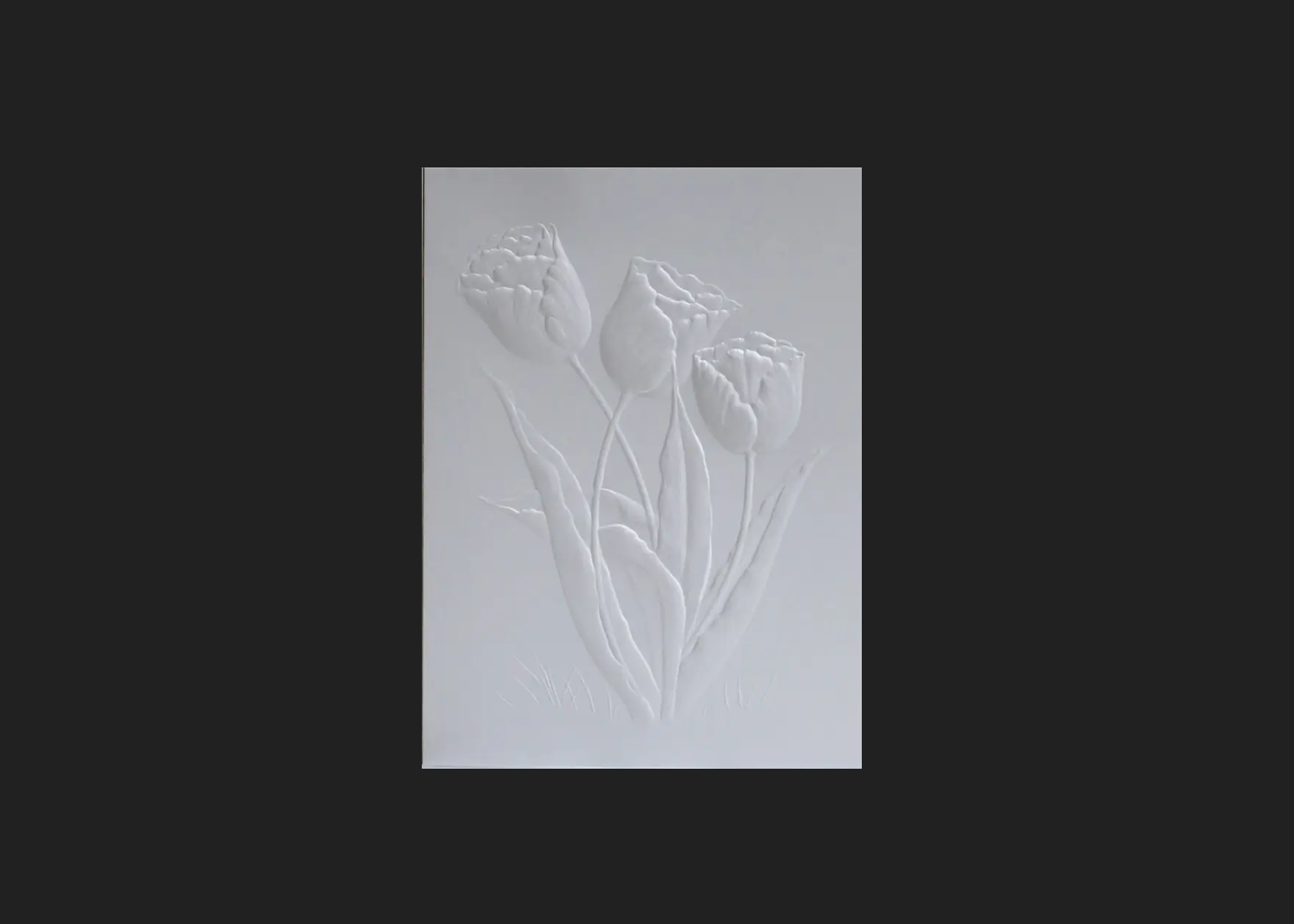 Embossed Three Tulips